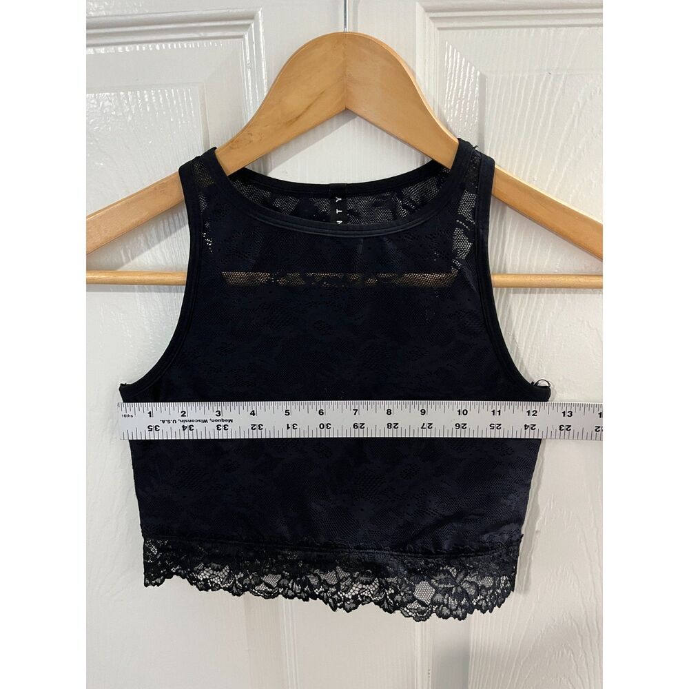Savage x Fenty Lace Race High-Neck Sports Bra Size Small Black Flattering - Picture 8 of 10